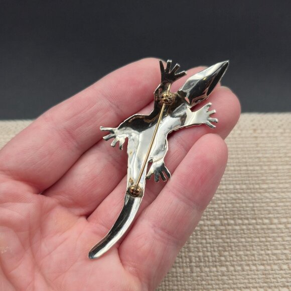 Sterling Silver Large Lizard Animal Reptile Pin Brooch B848 - Picture 5 of 7